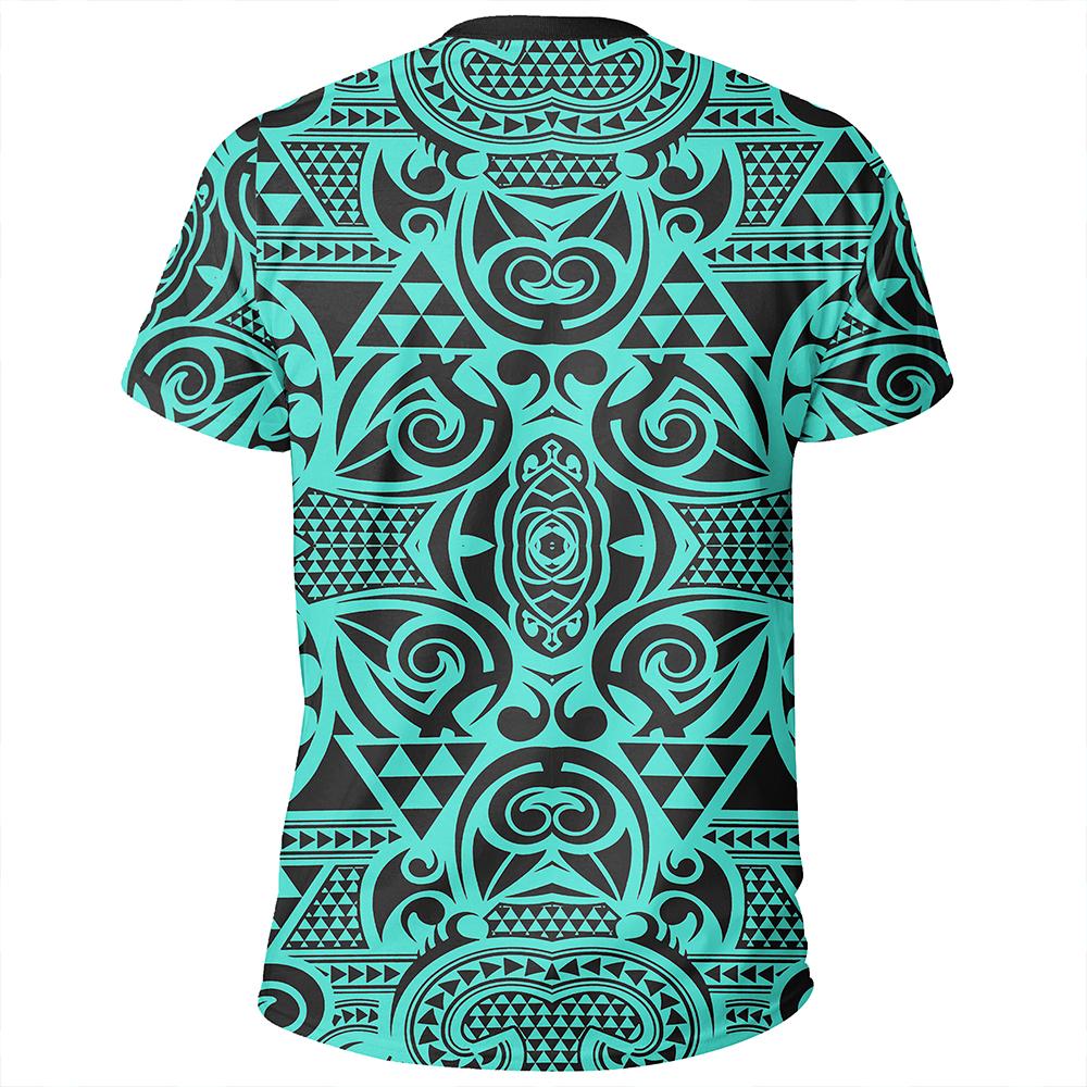 Polynesian Kakau Turtle Turquoise T Shirt - Polynesian Pride