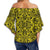 Polynesian Kakau Turtle Yellow Hawaii Women's Off Shoulder Wrap Waist Top - Polynesian Pride