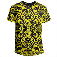 Polynesian Kakau Turtle Yellow T Shirt - Polynesian Pride