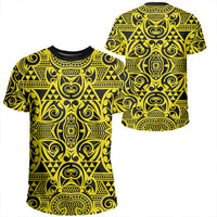 Polynesian Kakau Turtle Yellow T Shirt Unisex Polyester - Polynesian Pride