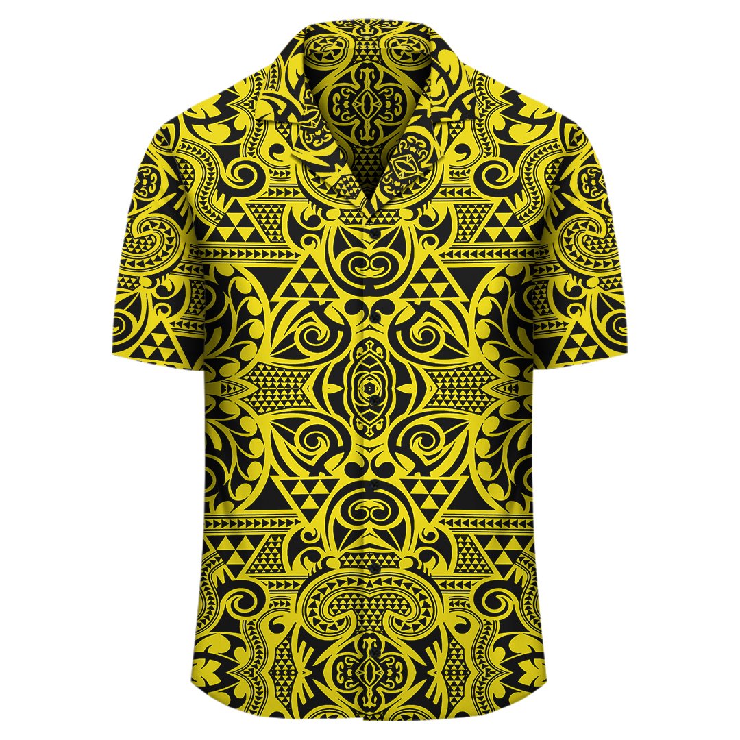 Polynesian Kakau Turtle Yellow Hawaiian Shirt - Polynesian Pride
