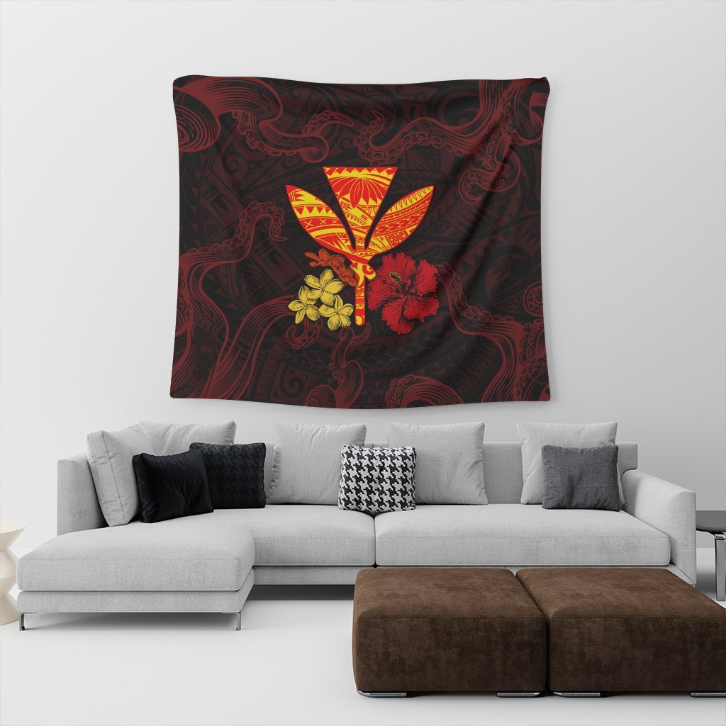 Polynesian Kanaka Maoli Flower Tapestry AH - Polynesian Pride
