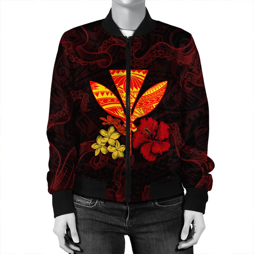 Polynesian Kanaka Maoli Flower Bomber Jacket AH - Polynesian Pride