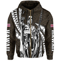 Polynesian King Culture Gold Hoodie (Zip up) Mega Style - Polynesian Pride