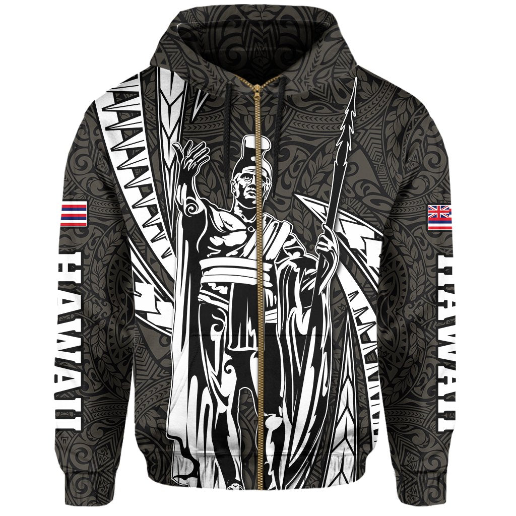 Polynesian King Culture Old Hoodie (Zip up) Mega Style - Polynesian Pride