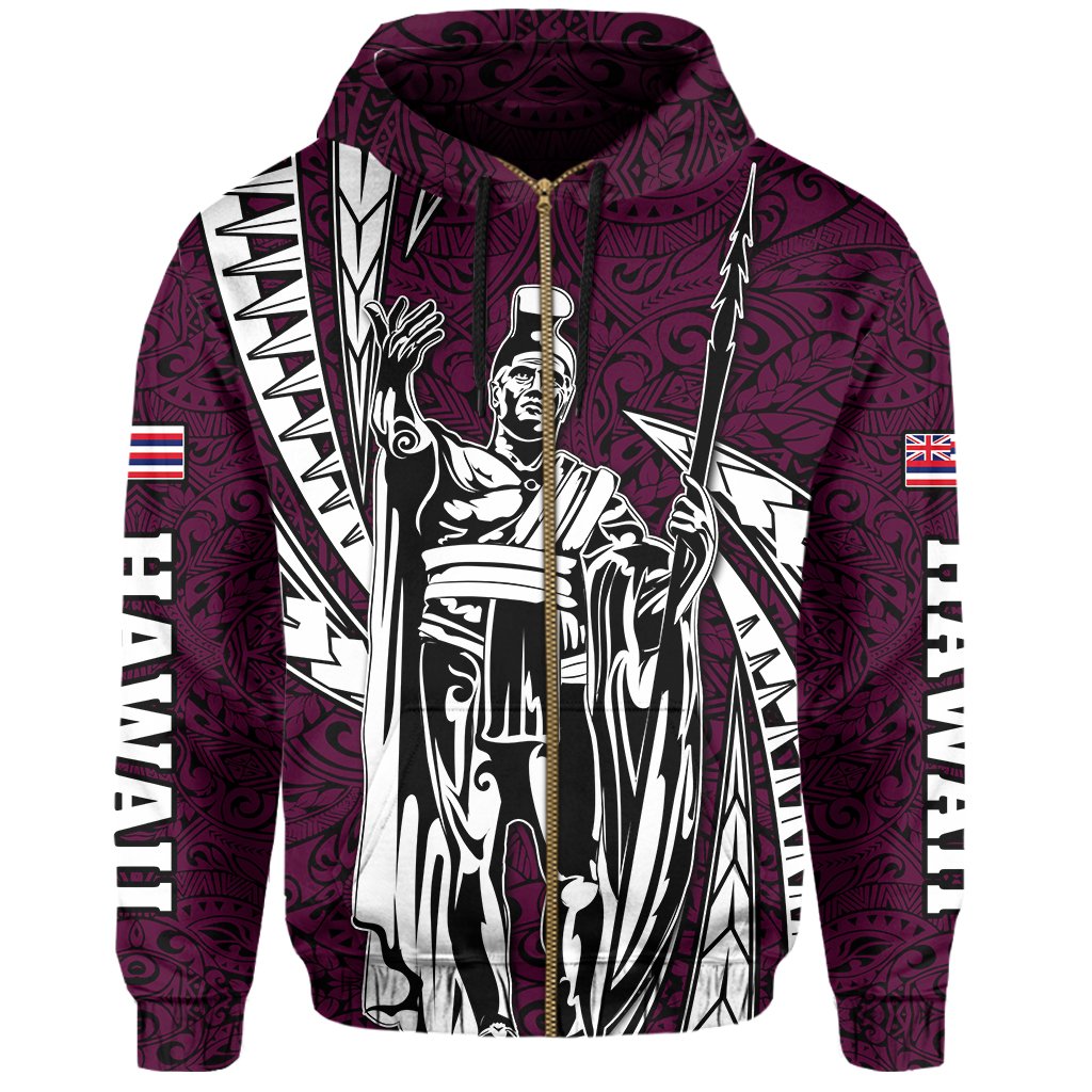 Polynesian King Culture Pink Hoodie (Zip up) Mega Style - Polynesian Pride