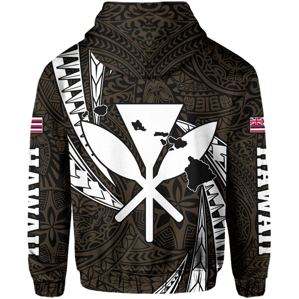 Polynesian King Hawaiian Style Tribal Tattoo Gold Hoodie (Zip up) Mega Style - Polynesian Pride