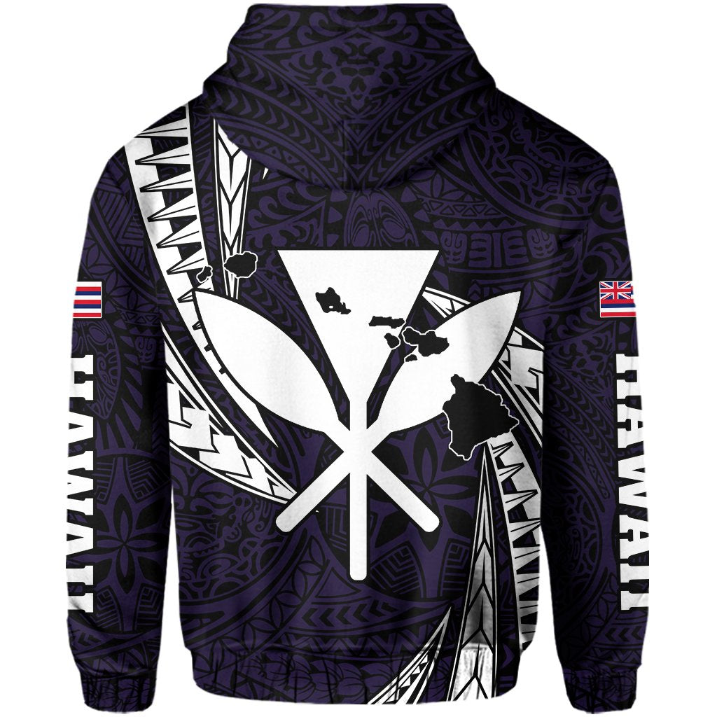 Polynesian King Hawaiian Style Tribal Tattoo Violet Hoodie (Zip up) Mega Style - Polynesian Pride