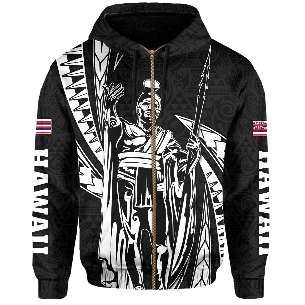 Polynesian King Kakau Turtle Gray Hoodie (Zip up) Mega Style - Polynesian Pride