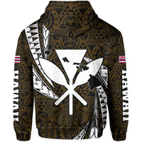 Polynesian King Kakau Turtle Old Hoodie (Zip up) Mega Style - Polynesian Pride