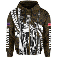 Polynesian King Kakau Turtle Old Hoodie (Zip up) Mega Style - Polynesian Pride