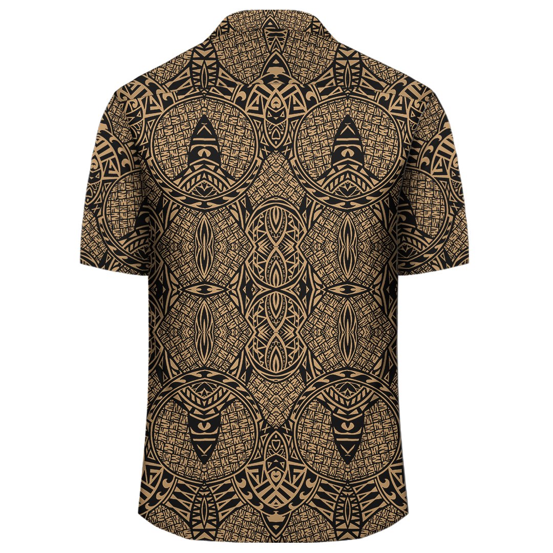 Polynesian Lauhala Mix Gold Hawaiian Shirt - Polynesian Pride
