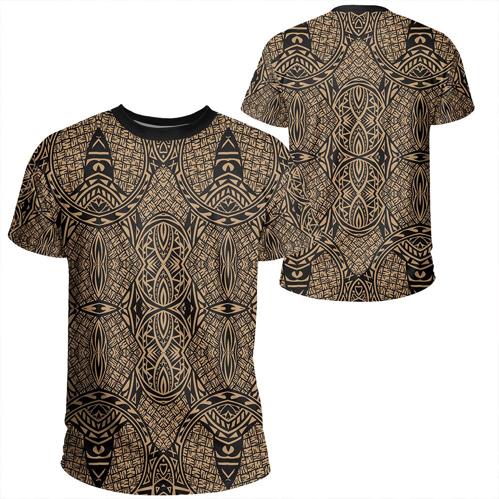 Polynesian Lauhala Mix Gold T Shirt Unisex Polyester - Polynesian Pride