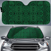 Polynesian Lauhala Mix Car Sun Shade Auto Sun Shade Universal Fit Green - Polynesian Pride