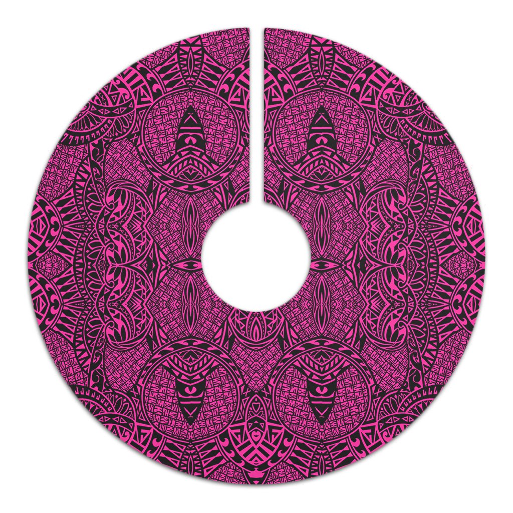 Polynesian Lauhala Mix Pink Tree Skirt - Polynesian Pride