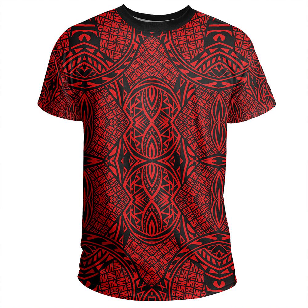 Polynesian Lauhala Mix Red T Shirt - Polynesian Pride