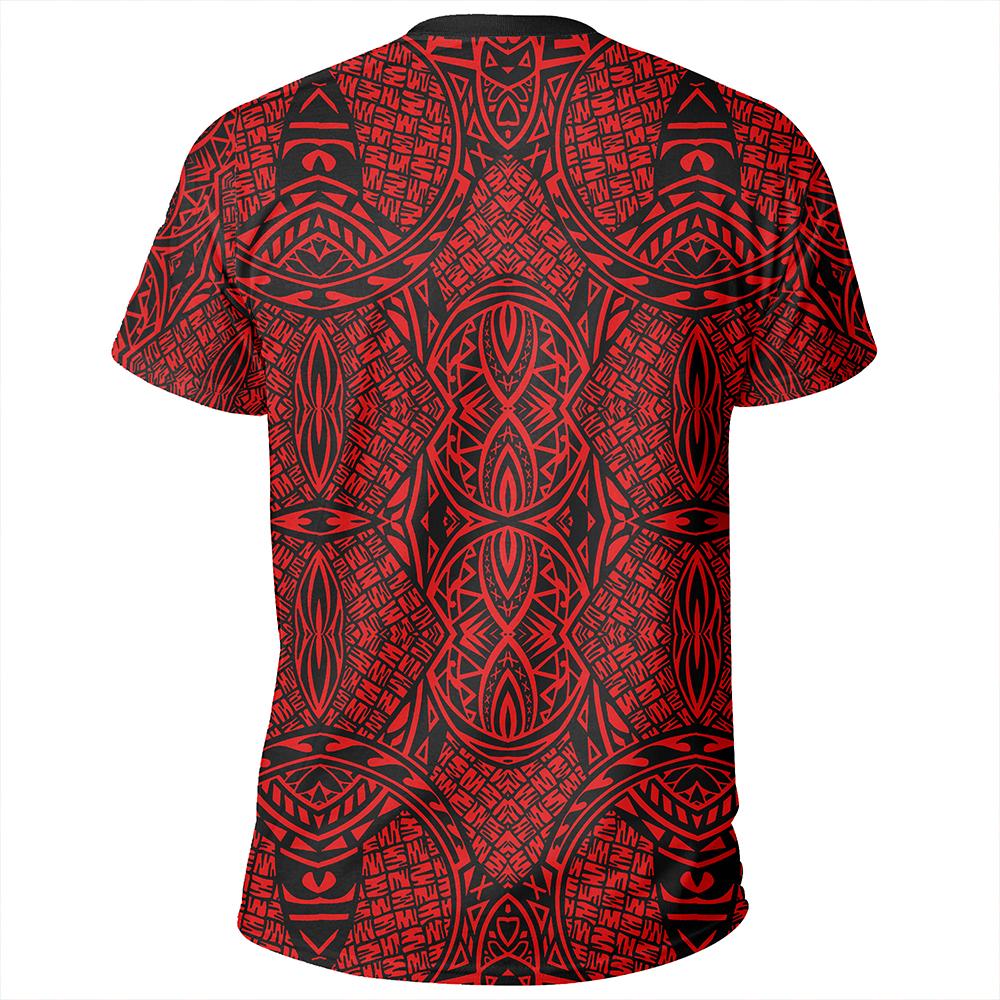 Polynesian Lauhala Mix Red T Shirt - Polynesian Pride
