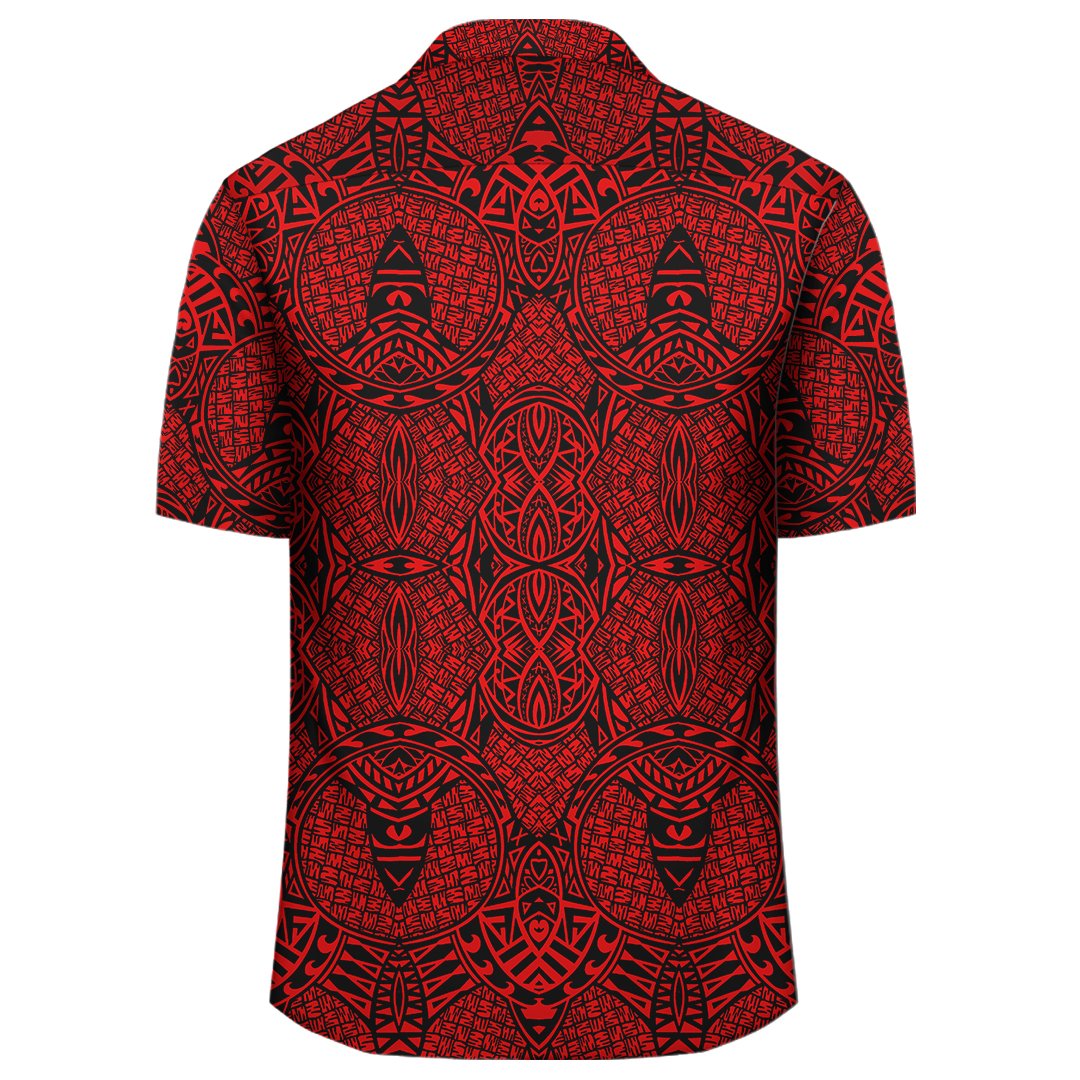 Polynesian Lauhala Mix Red Hawaiian Shirt - Polynesian Pride