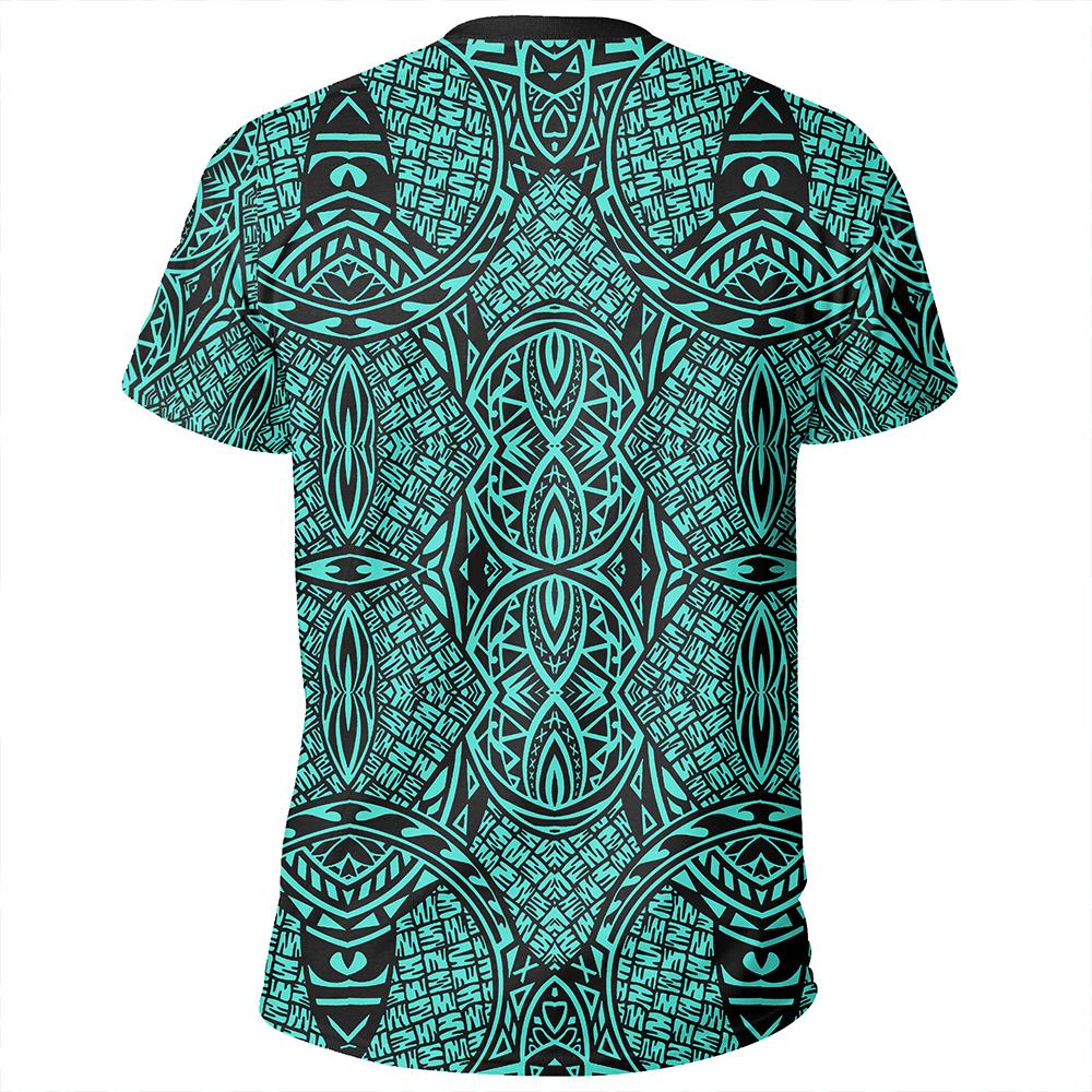Polynesian Lauhala Mix Turquoise T Shirt - Polynesian Pride