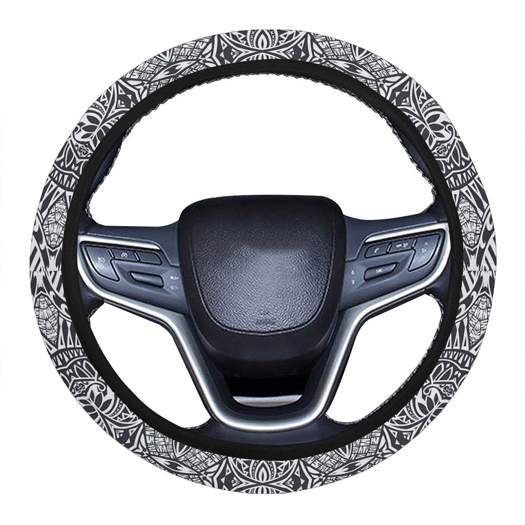 Polynesian Lauhala Mix White Hawaii Steering Wheel Cover with Elastic Edge One Size White Steering Wheel Cover - Polynesian Pride