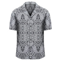 Polynesian Lauhala Mix White Hawaiian Shirt - Polynesian Pride