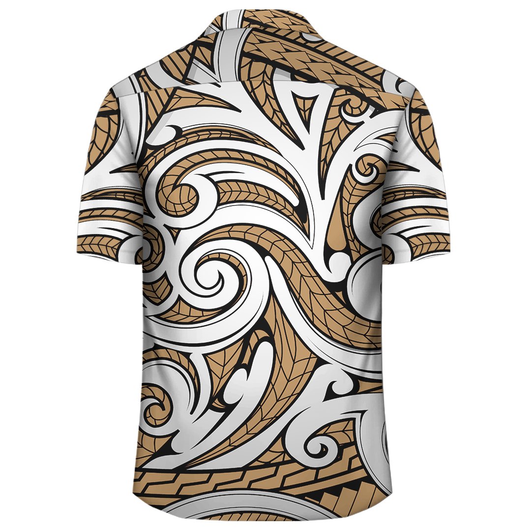 Polynesian Maori Ethnic Ornament Gold Hawaiian Shirt - Polynesian Pride