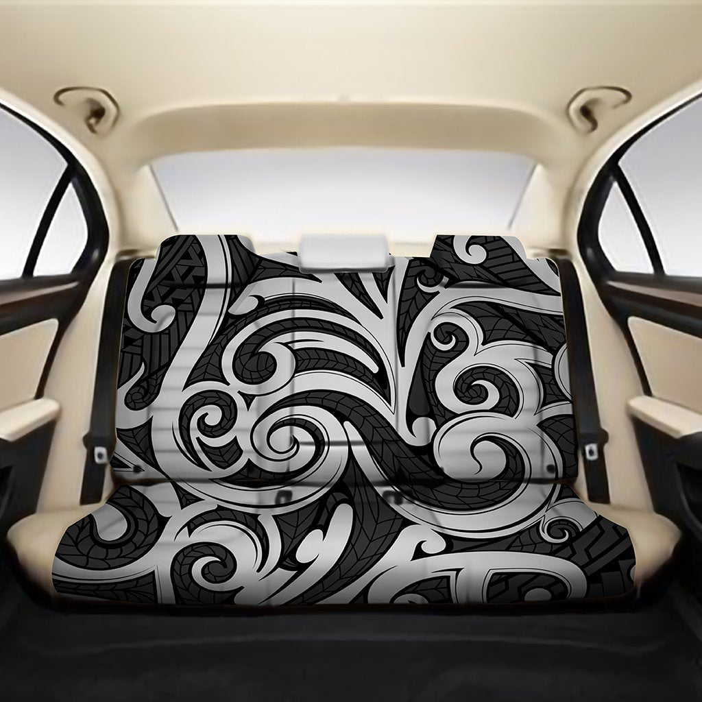 Polynesian Maori Ethnic Ornament Gray Back Seat Cover One Size Gray Back Car Seat Covers - Polynesian Pride