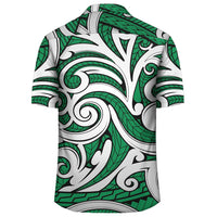 Polynesian Maori Ethnic Ornament Green Hawaiian Shirt - Polynesian Pride
