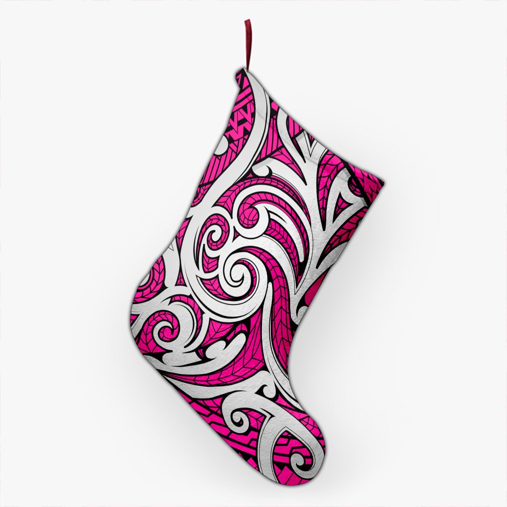 Polynesian Maori Ethnic Ornament Pink Christmas Stocking 26 X 42 cm Pink Christmas Stocking - Polynesian Pride