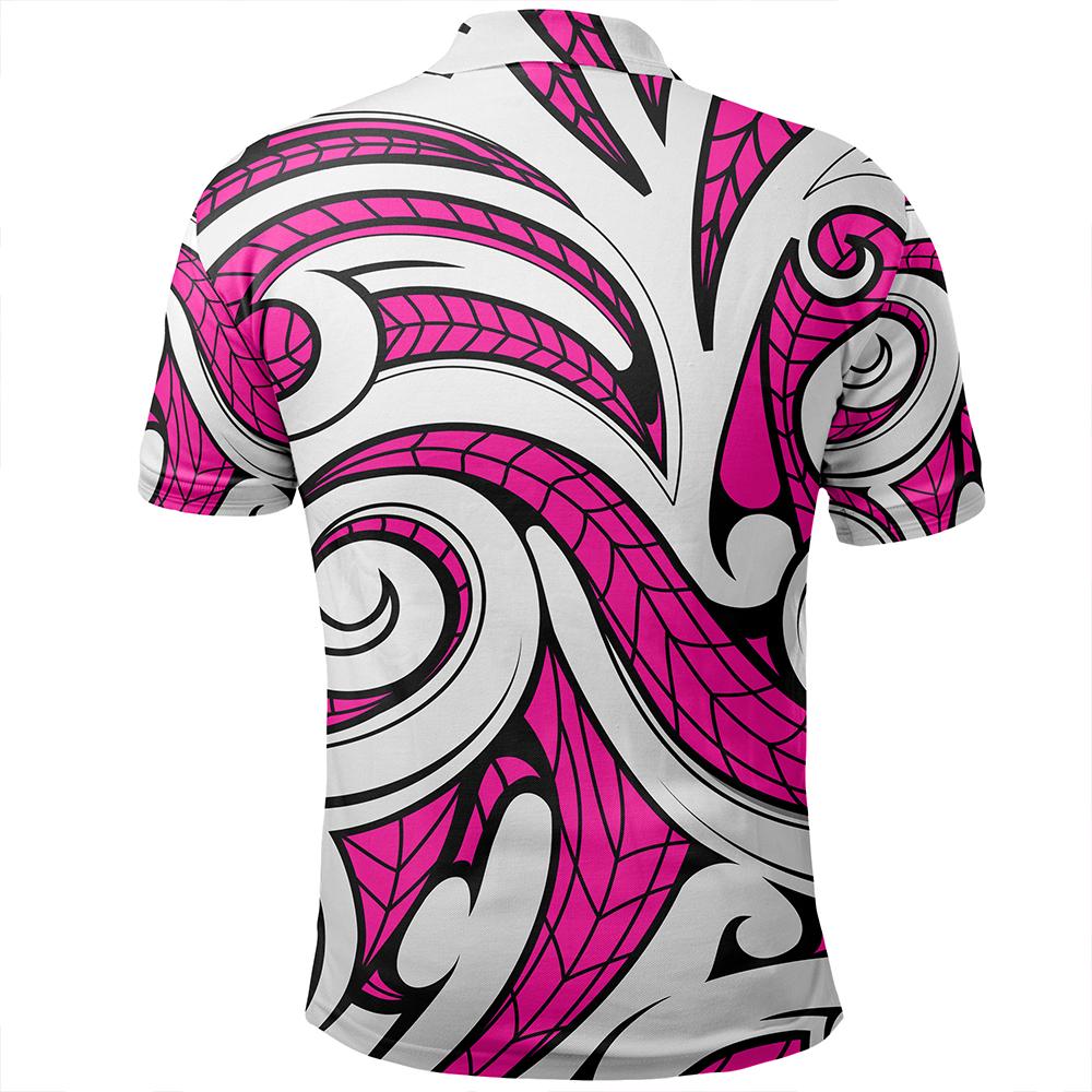 Unisex Polynesian Maori Ethnic Ornament Pink Polo Shirt - Polynesian Pride