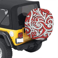 Polynesian Maori Ethnic Ornament Red Hawaii Spare Tire Cover - Polynesian Pride