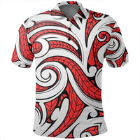 Unisex Polynesian Maori Ethnic Ornament Red Polo Shirt - Polynesian Pride