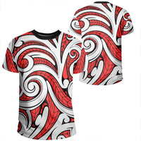 Polynesian Maori Ethnic Ornament Red T Shirt Unisex Polyester - Polynesian Pride