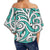 Polynesian Maori Ethnic Ornament Turquoise Hawaii Women's Off Shoulder Wrap Waist Top - Polynesian Pride