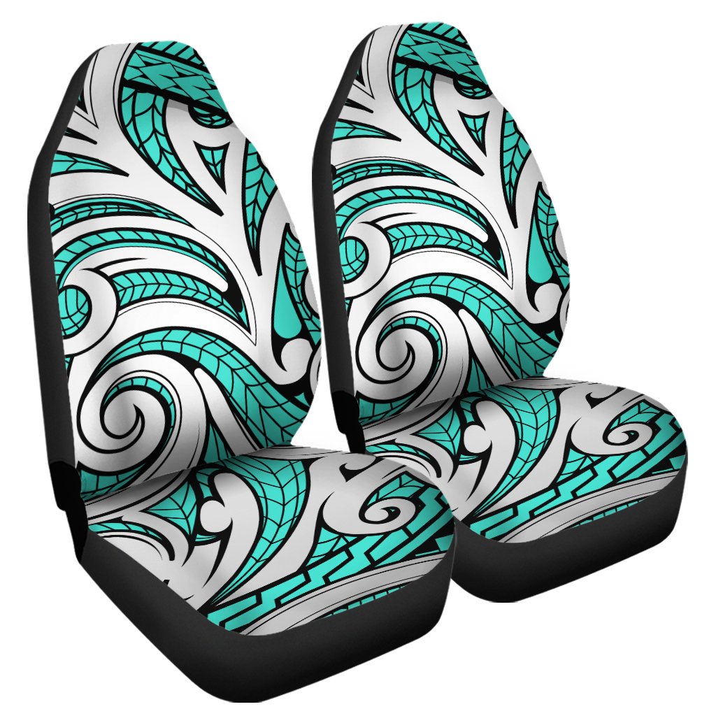 Polynesian Maori Ethnic Ornament Turquoise Car Seat Cover Universal Fit Turquoise - Polynesian Pride