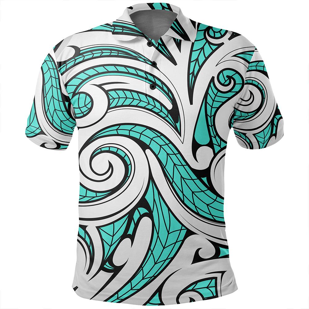 Unisex Polynesian Maori Ethnic Ornament Turquoise Polo Shirt - Polynesian Pride