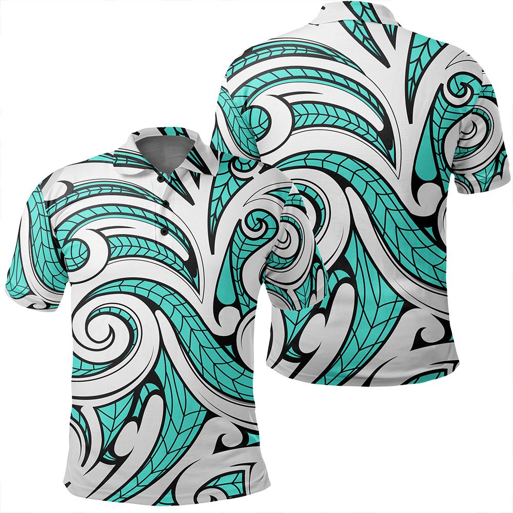 Unisex Polynesian Maori Ethnic Ornament Turquoise Polo Shirt Unisex Art - Polynesian Pride