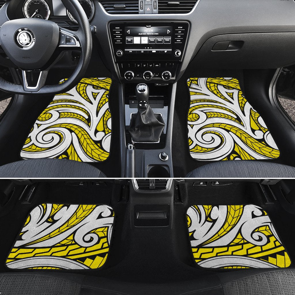 Polynesian Maori Ethnic Ornament Yellow Hawaii Car Floor Mats Yellow One Size - Polynesian Pride