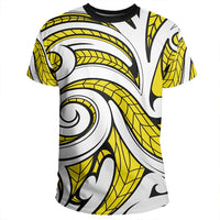 Polynesian Maori Ethnic Ornament Yellow T Shirt - Polynesian Pride
