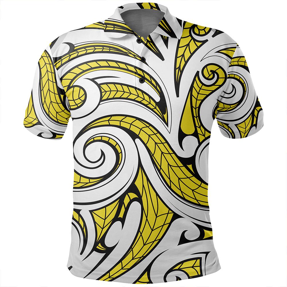 Unisex Polynesian Maori Ethnic Ornament Yellow Polo Shirt - Polynesian Pride