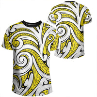 Polynesian Maori Ethnic Ornament Yellow T Shirt Unisex Polyester - Polynesian Pride