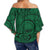 Polynesian Maori Lauhala Green Hawaii Women's Off Shoulder Wrap Waist Top - Polynesian Pride