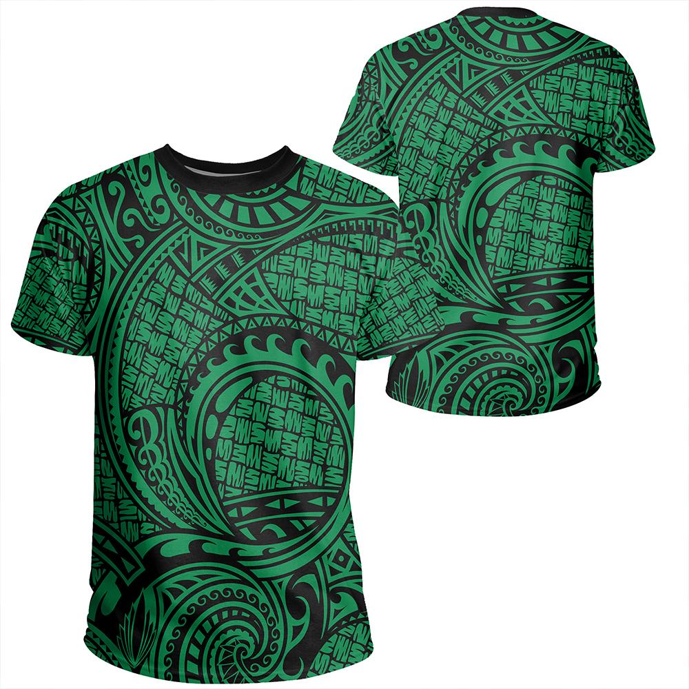 Polynesian Maori Lauhala Green T Shirt Unisex Polyester - Polynesian Pride