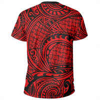 Polynesian Maori Lauhala Red T Shirt - Polynesian Pride