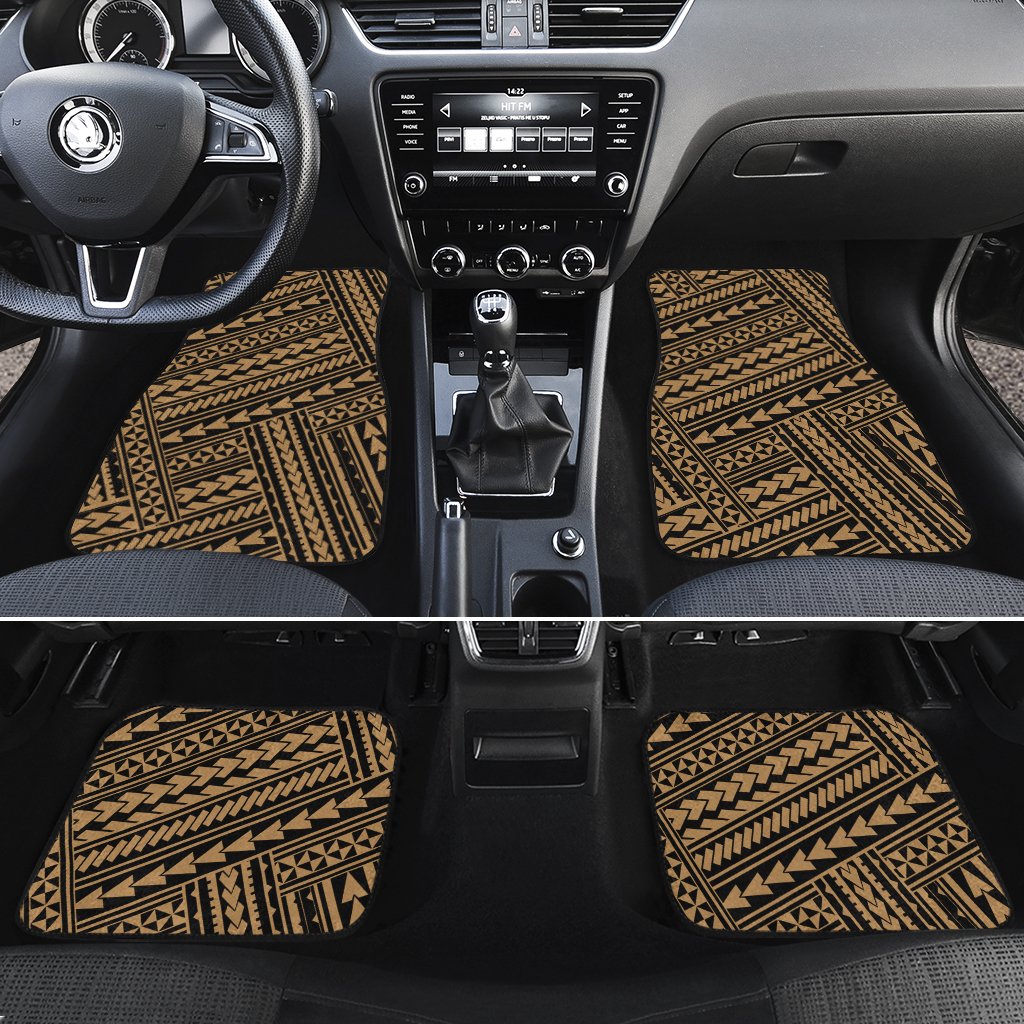 Polynesian Nation Gold Hawaii Car Floor Mats Gold One Size - Polynesian Pride