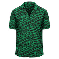 Polynesian Nation Green Hawaiian Shirt - Polynesian Pride