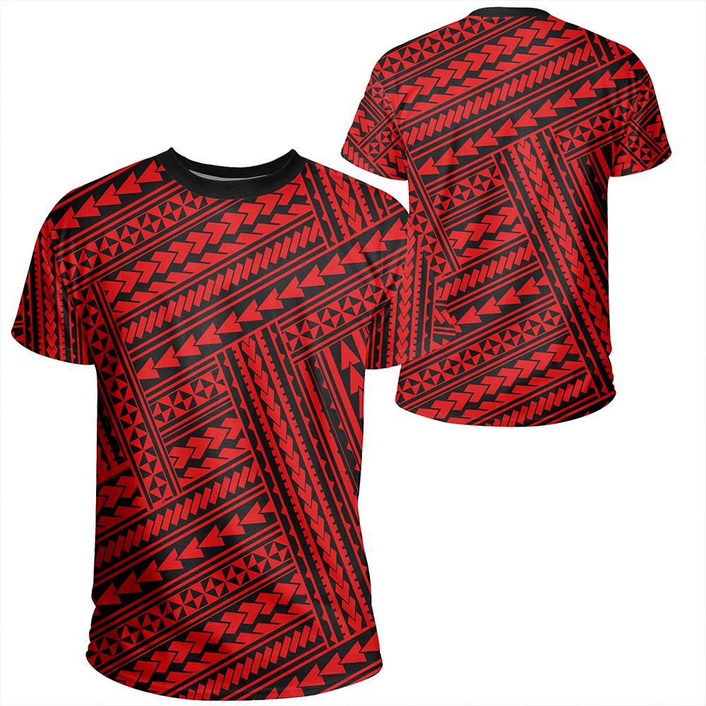 Polynesian Nation Red T Shirt Unisex Polyester - Polynesian Pride
