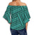 Polynesian Nation Turquoise Hawaii Women's Off Shoulder Wrap Waist Top - Polynesian Pride