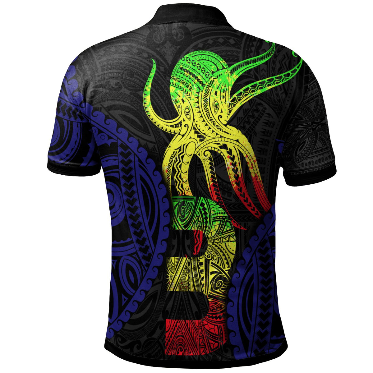 Polo Shirt Polynesian Octopus Number Style Three - Polynesian Pride