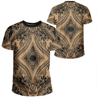 Polynesian Plumeria Mix Gold Black T Shirt Unisex Polyester - Polynesian Pride